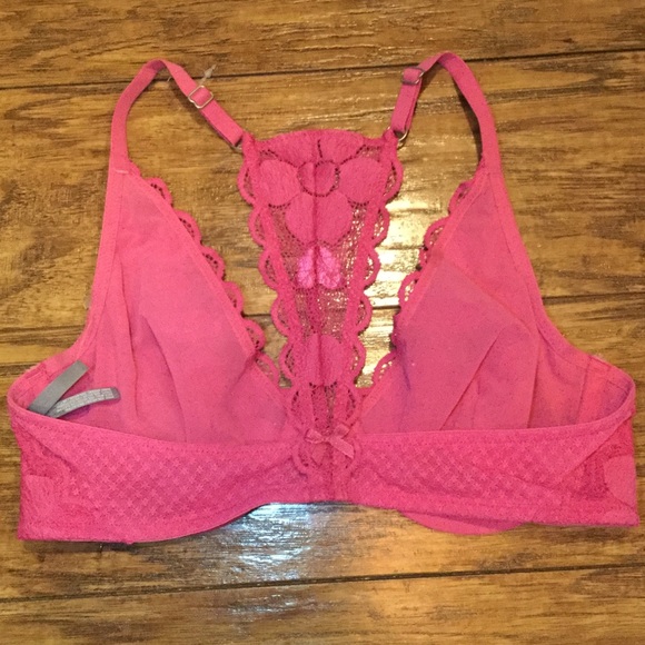 New aerie Happy Pink Lace Unlined Plunge Bra - Picture 6 of 7
